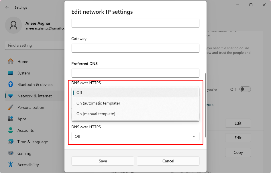 set up DNS over HTTPS (DoH)