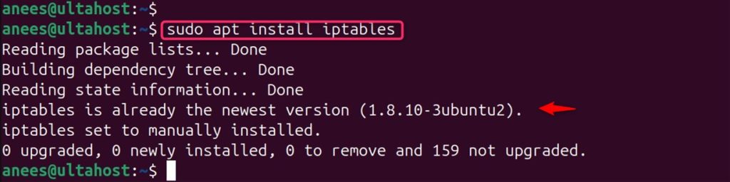 install iptables