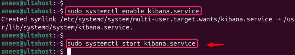 enable and start kibana service