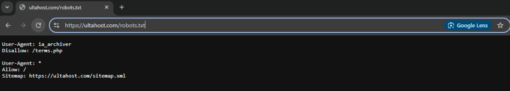 robots txt ultahost