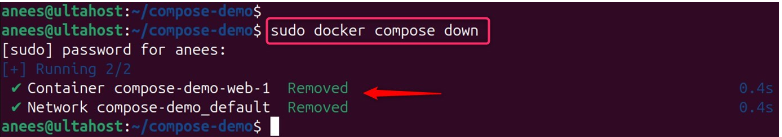 stop docker compose