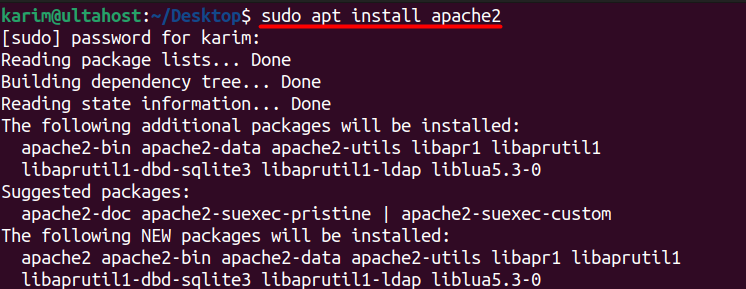 apt install apache