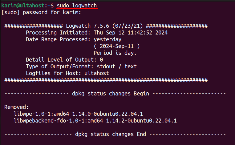 sudo-logwatch