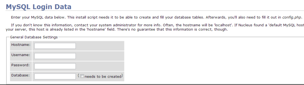 mysql login data