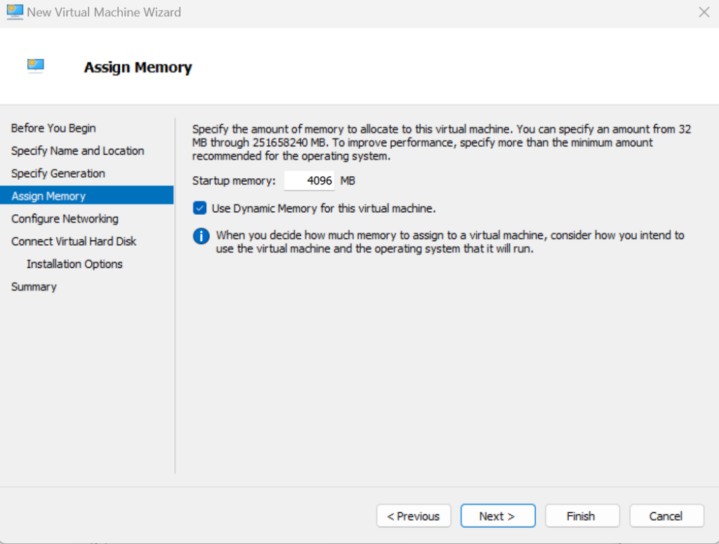 assign memory