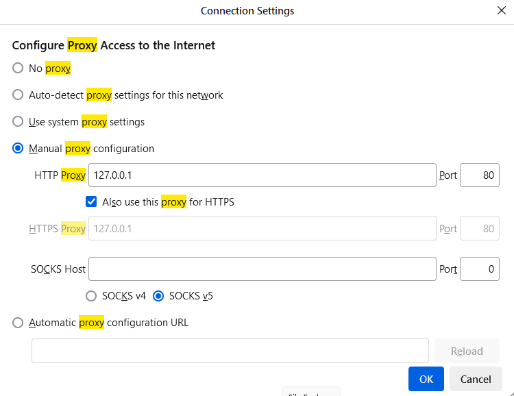 configure proxy