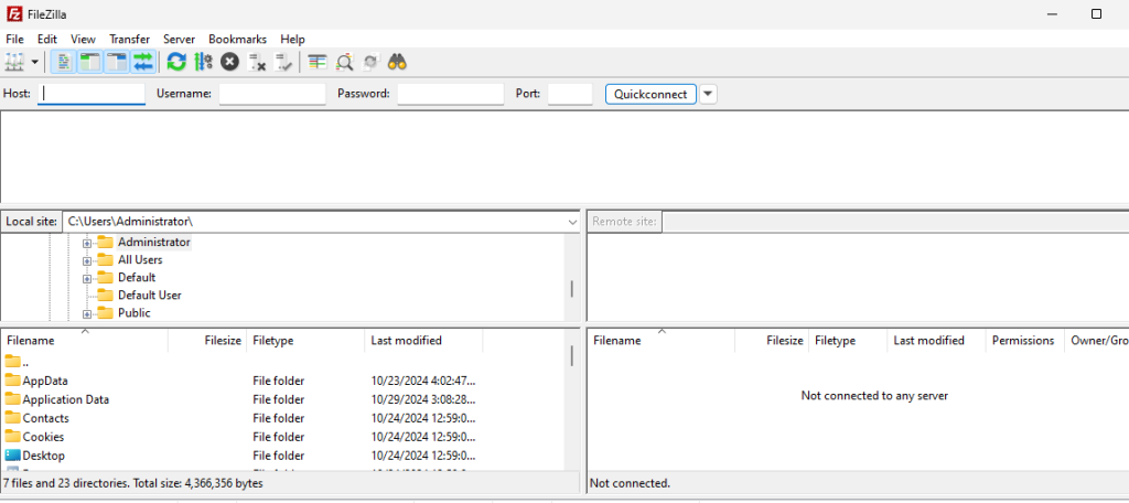 Filezilla client