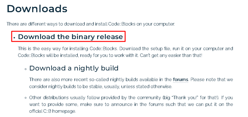 download binary