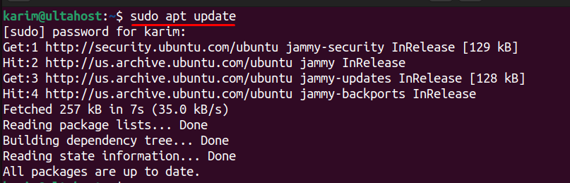 sudo apt update