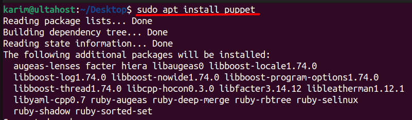 sudo apt puppet