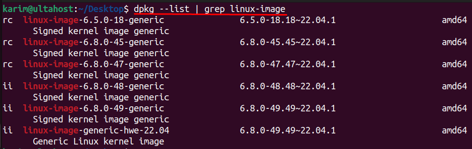 grep linux