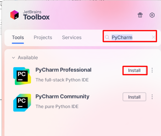 install PyCharm