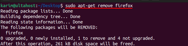 apt get remove firefox