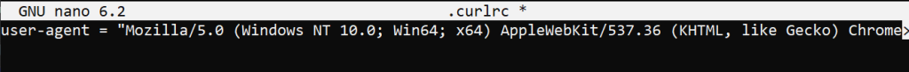 curlrc file