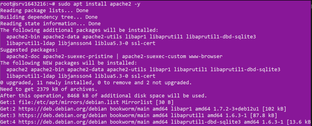 install apache2