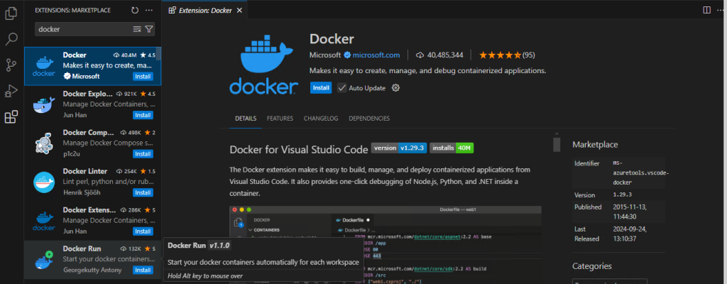 docker extension