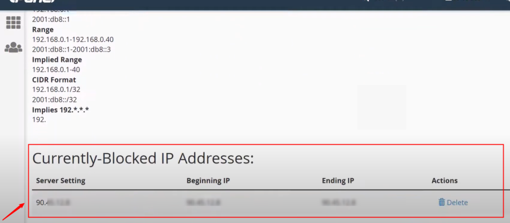 confirm blocked ip