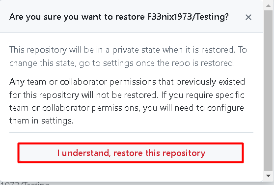 restore repositry