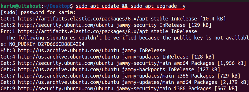 sudo apt update