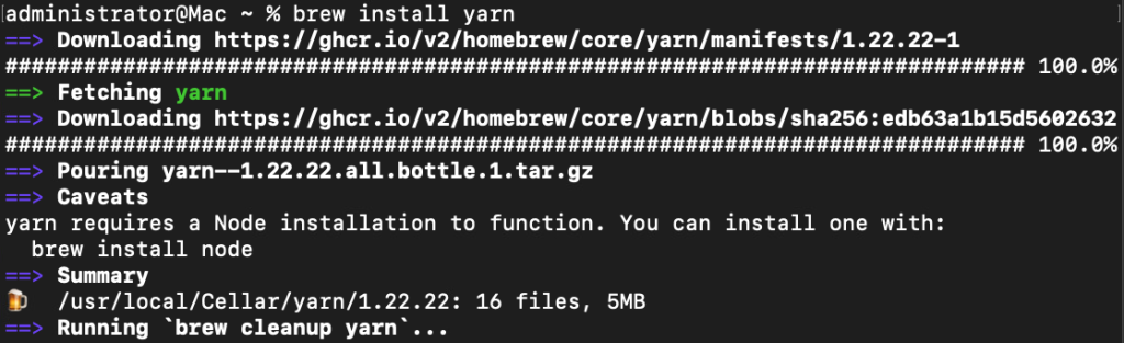 install yarn