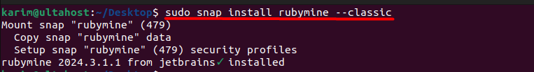 snap install rubymine