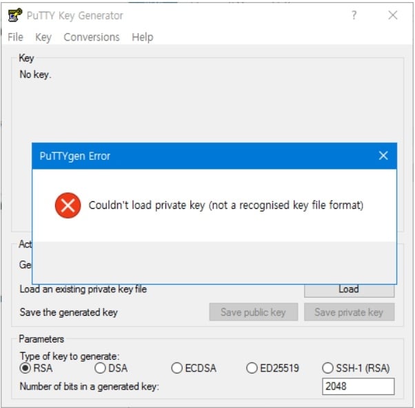 PuTTY key generator
