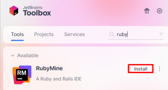 RubyMine install