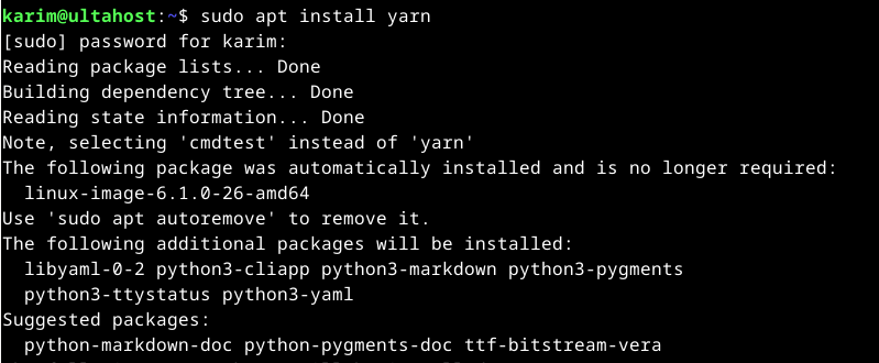 install yarn