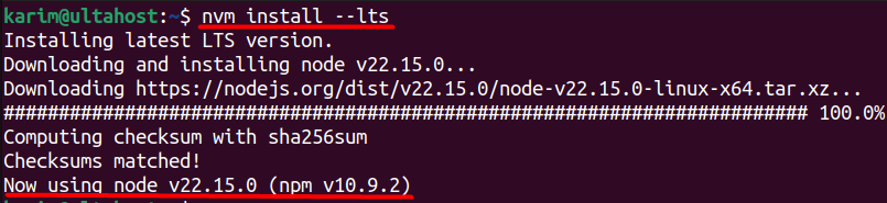 nvm install