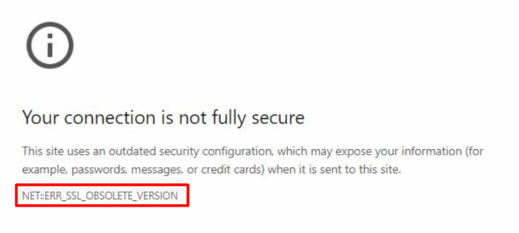 SSL obsolete version error