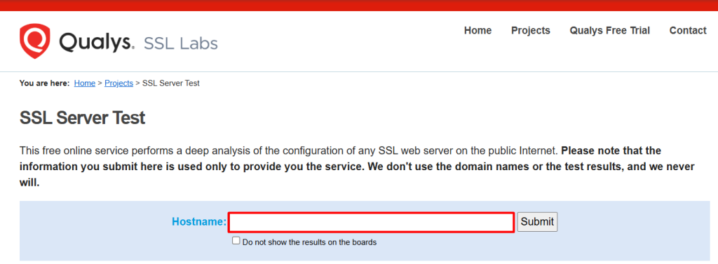 SSL server test