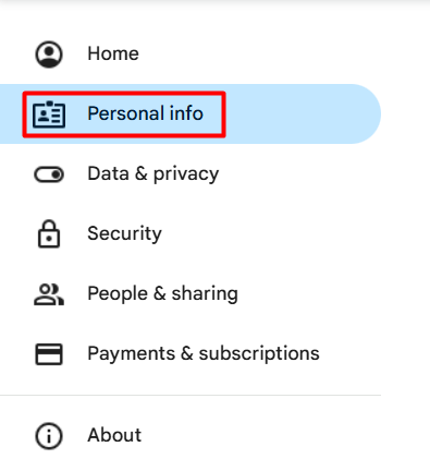 personal info