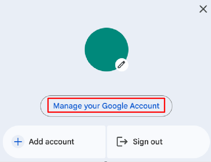 manage ggogle account
