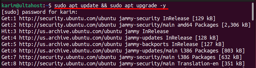 sudo apt upgrade