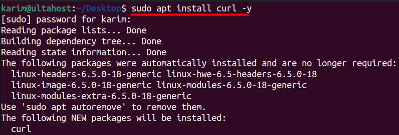 install curl y