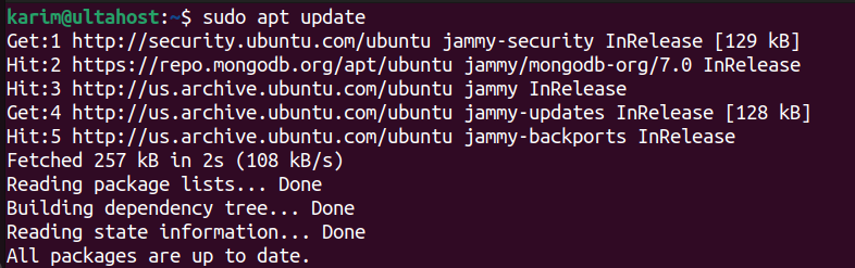 Update package list Ubuntu