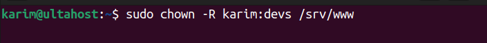 chown -R command to change ownership recursively in Linux
