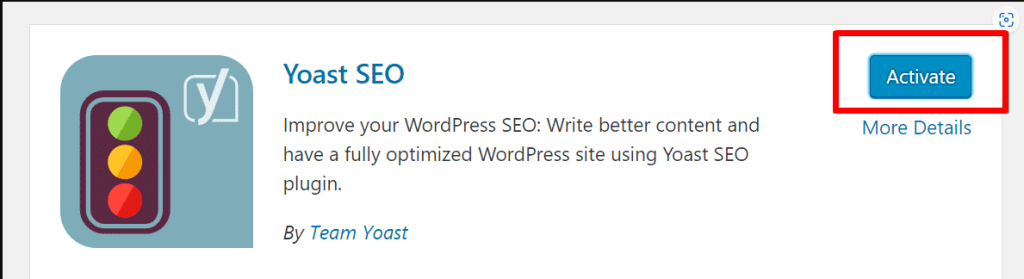 activating yoast seo plugin