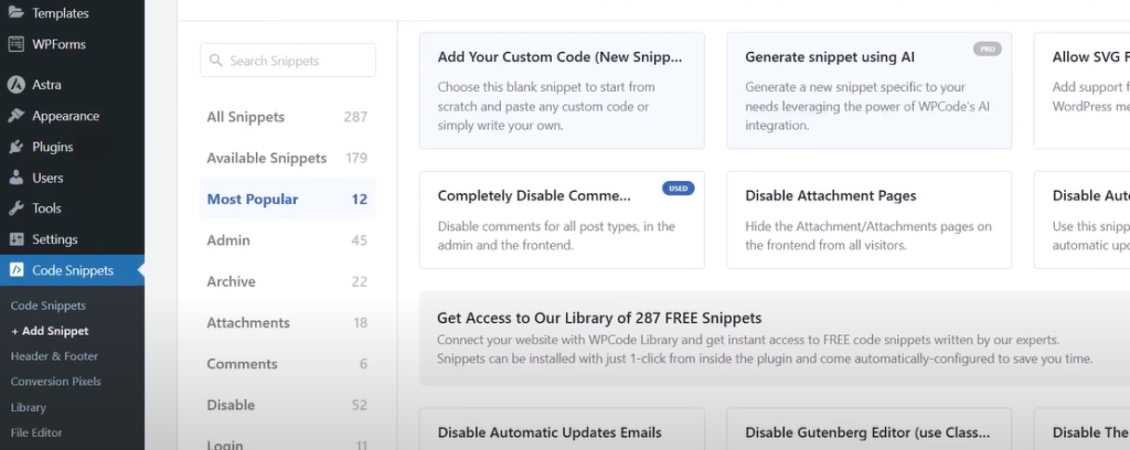 snippet templates 