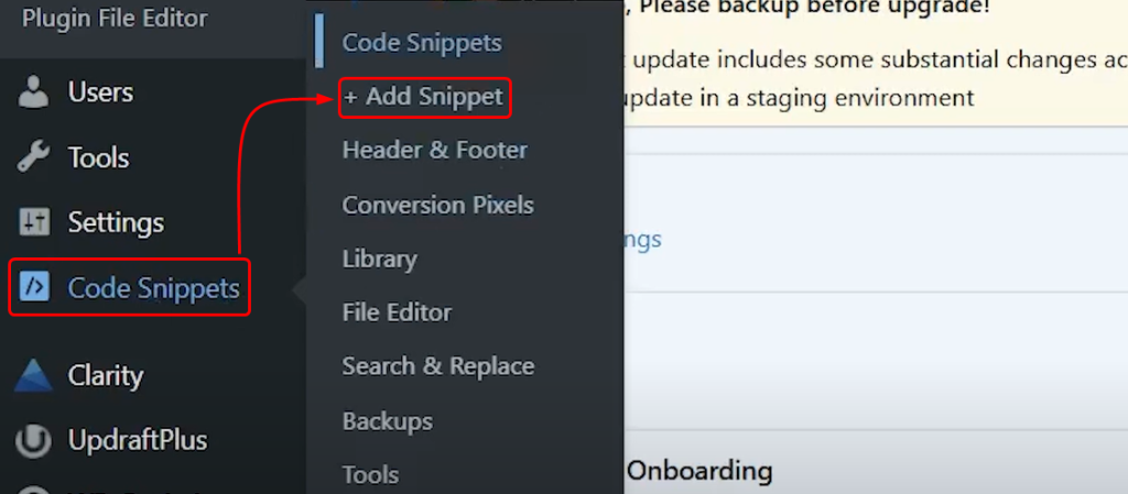add snippets with wpcode
