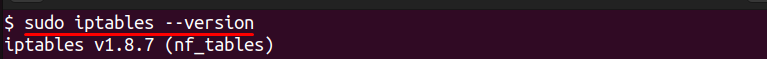 checking iptables version