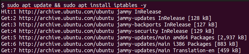 installing iptables