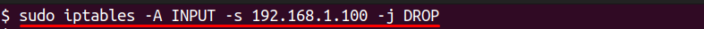 blocking traffic from single ip address