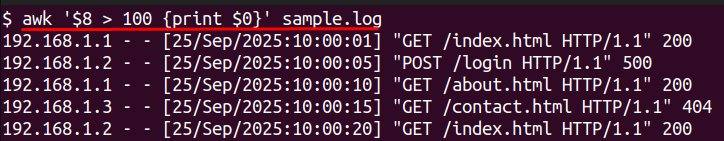 extracting high response time using awk