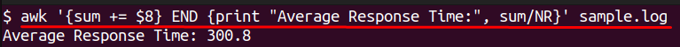 calculating average response time for all request using awk