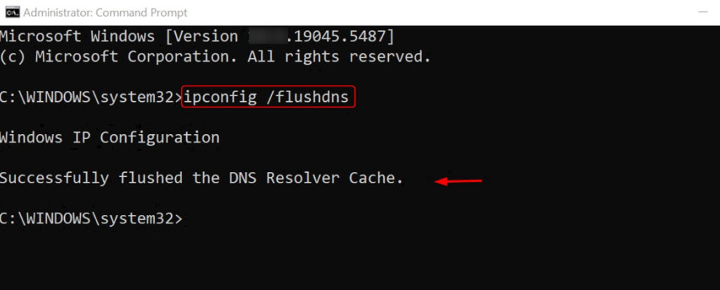 clear DNS cache to avoid ERR_CONNECTION_TIMED_OUT