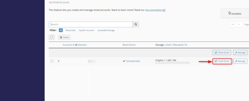 Verify Email Account Limits and Storage