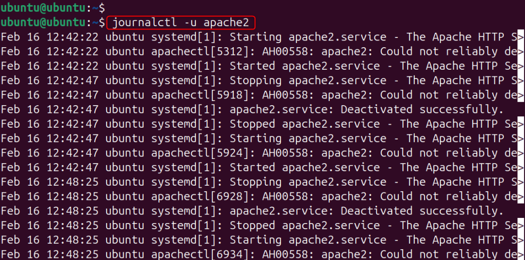View Logs for a Specific Service