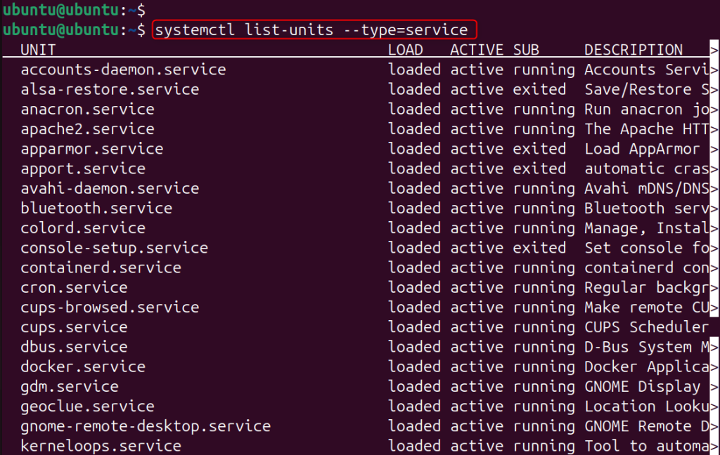 View All Active Services