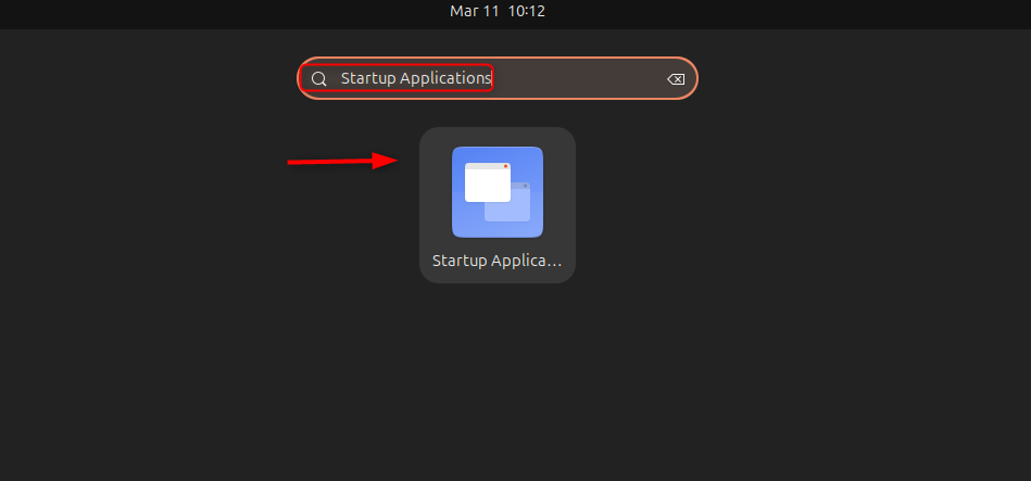 Open the Startup Applications